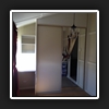 Desk on left side of robe.
