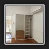 Right side long hanging and shelving unit.