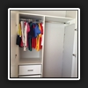 Client did the demolition of old robe and we installed new internals. Client to finish trims themselves.