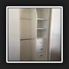 As client needed double hanging and there was a low bulkhead, we needed to do splayed dividers to make it all work.