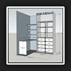 3D CAD Design to incorporate a study / office area on side of robe.