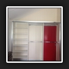 Client asked if we could install hinged doors to the rake of the ceiling, and also have a 'v' panel board to match the walls.