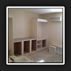 Client asked if we could build a robe around their bed, with recessed lighting and bifold doors. We had to rip out old cabinetry first.