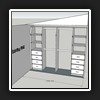 Because the client needed double hanging, we need the top shelf at min 1950 high.