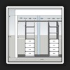 3D Cad Design. Due to existing opening and double hanging requirements, we need to splay the dividers.
