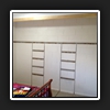 Old shelving removed. New jambs and architraves installed.
